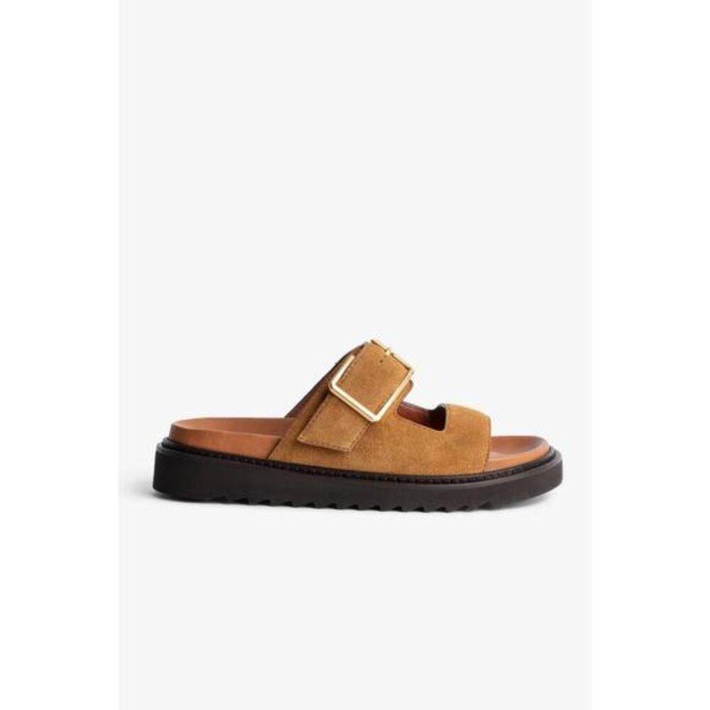 NEW ZADIG & VOLTAIRE Women's Alpha Cecilia Suede Sandal in folk size 41/9.5 - 10